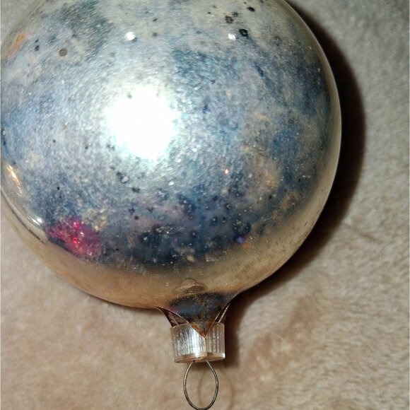 Vintage Christmas Tree Ornament Set Glass Reflective Hand Decorated Holiday Deco - Picture 7 of 11